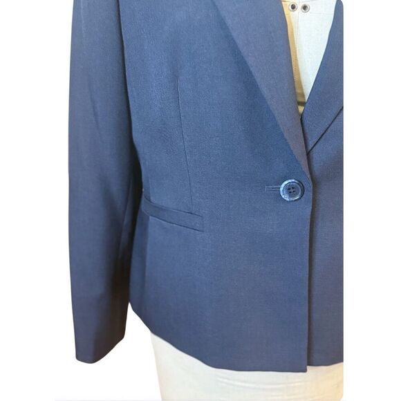 NWT Kasper Single Button Blazer Sz. 12 Navy Blue Office, Professional - Picture 4 of 12